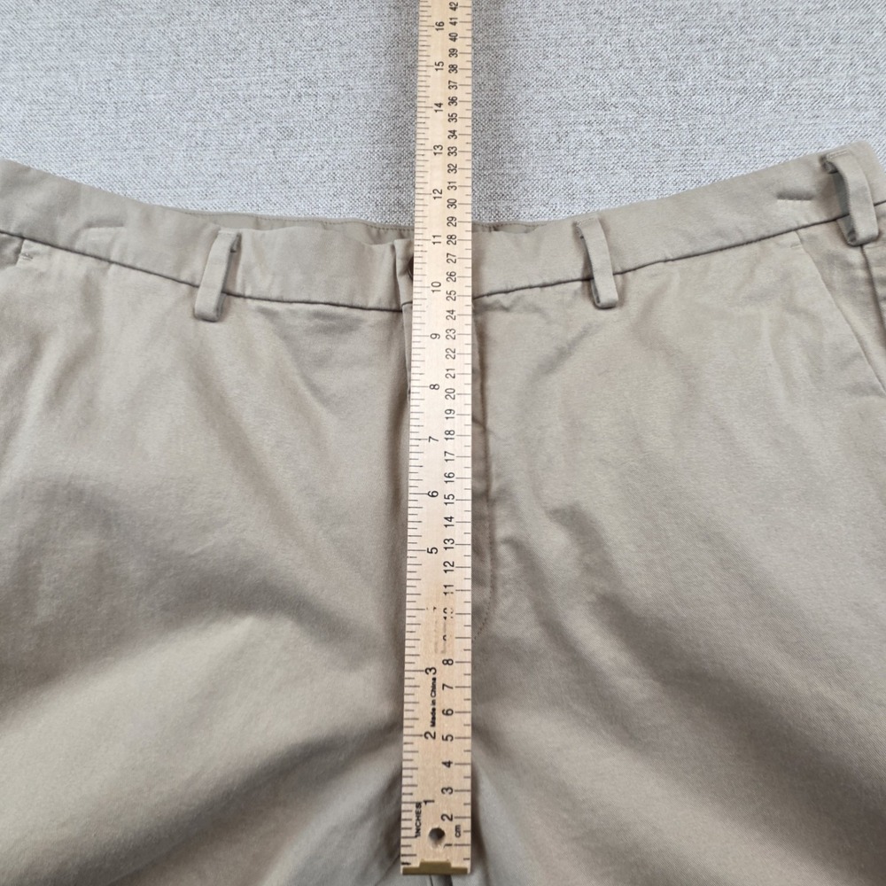 Uniqlo Slim Fit Chino Khaki Flat Front Pants Men's 38x34‎ Comfort City Preppy - Picture 8 of 10